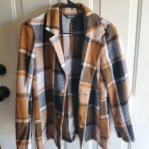 CHICME Plaid Flannel Shirt – Cozy Neutral Checkered Button-Up